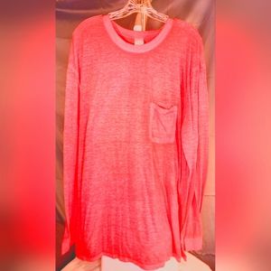 No boundaries light weight melon long sleeve plus shirt